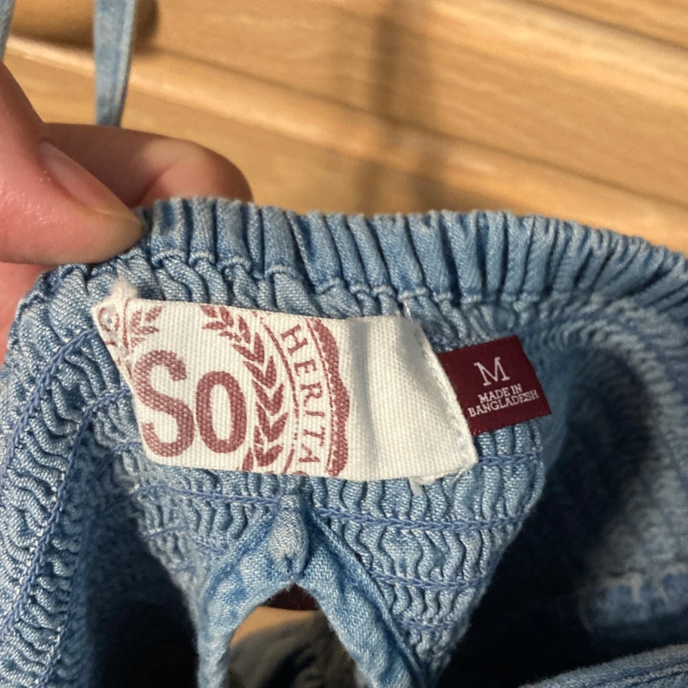 SO Light Blue Denim Dress Spaghetti Straps Medium - Picture 2 of 6